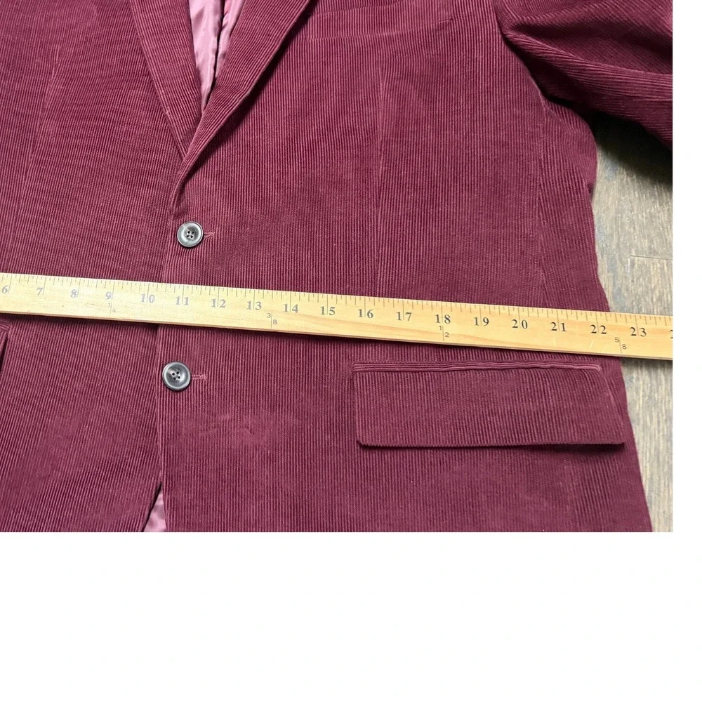 Michael Kors Blazer Corduroy Burgundy Two Button Stretch Cotton 44R Sport Coat